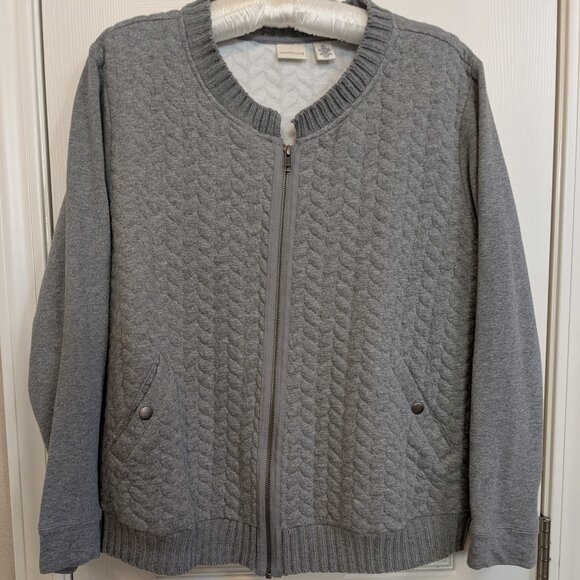 Westbound Gray Cardigan Zip Front Snap Pockets XL - Picture 1 of 12